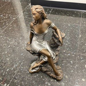 Alice Heath Sculpture (1990) Seated Woman on Rock